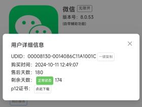 苹果udid定制,个人证书签名一对一授权更稳定